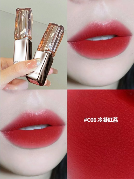 蜜丝婷泰式奶咖云绒口红C06冷凝红荔
