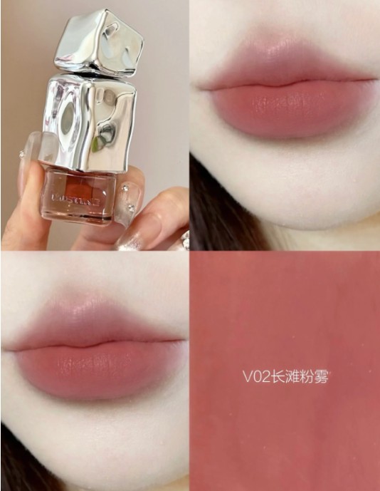 蜜丝婷泰式奶咖丝绒唇霜V02长滩粉雾