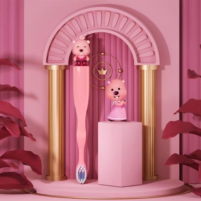 宝露露儿童牙刷 粉色（璐绯小熊）