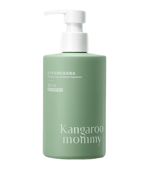 袋鼠妈妈青少年去屑控油洗发水(清新白茶)500ml刮码