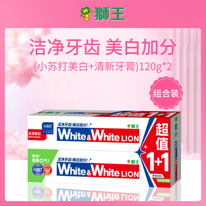 日本狮王LionWHITE组合牙膏120g*2组