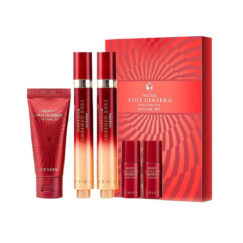 伊思晶钻红参蜗牛滚珠眼霜套装