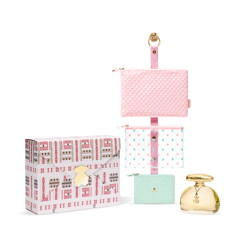 桃丝熊情缘女士香水欢乐套装 100ml+化妆包三件套