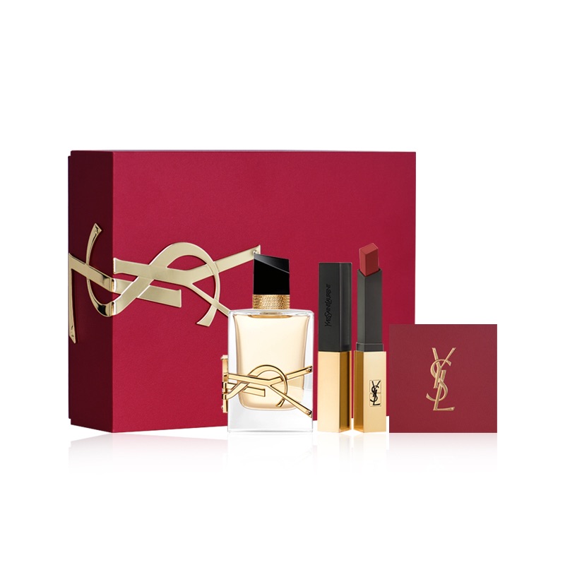 圣罗兰香水唇膏礼盒（自由之水50ml+小金条1966）