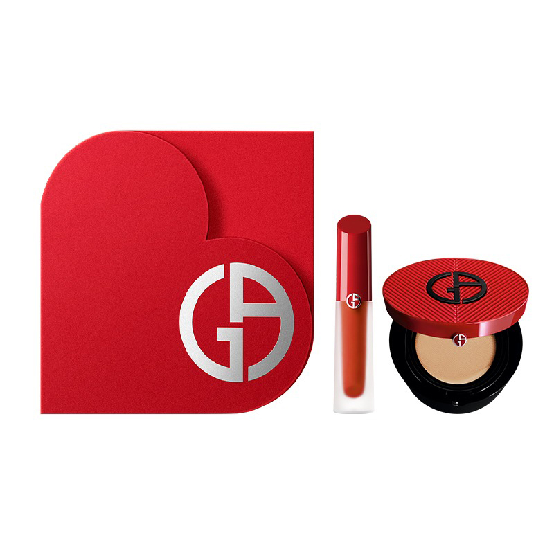 阿玛尼520情人节礼盒套装（唇釉04+气垫02）