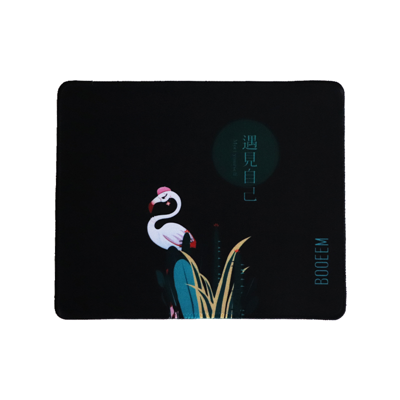 BOOEEM火烈鸟鼠标垫方形 黑色 游戏办公防滑